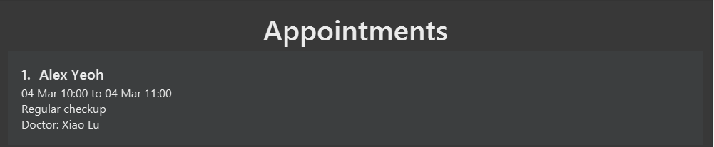 Find appointment