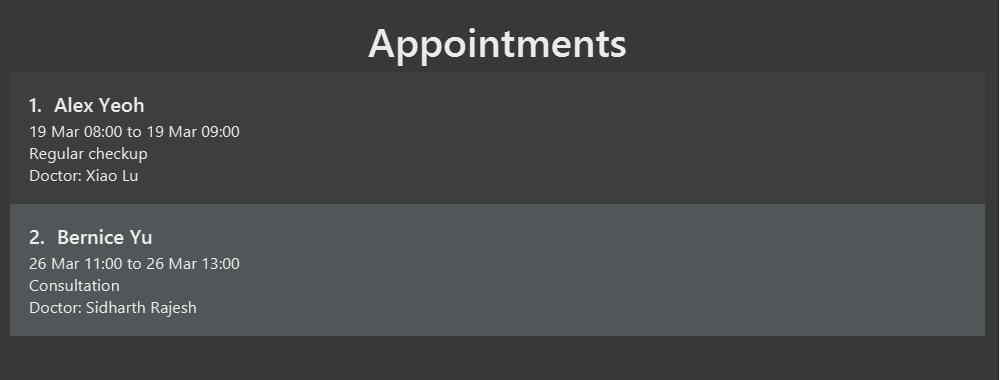 Find appointment