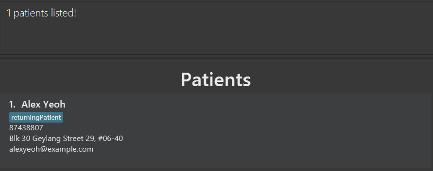 result for 'find patient details 87438807'